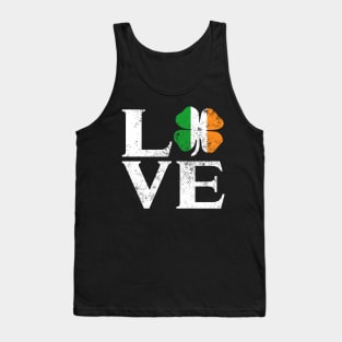 Love Ireland Shamrock T Shirt Saint Paddy irish Gift Tee Tank Top